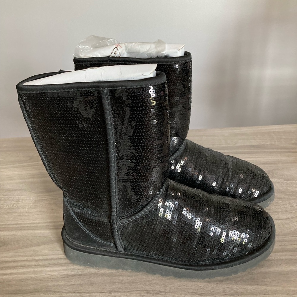 Ugg Black Sequin Classic Short Boots